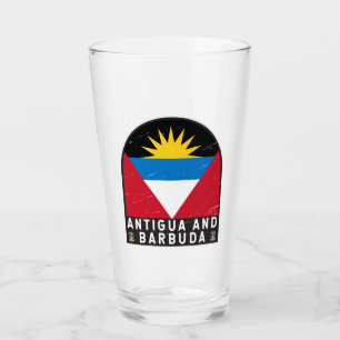Copo De Pint Bandeira de Antígua e Barbuda Emblem em Vintage em