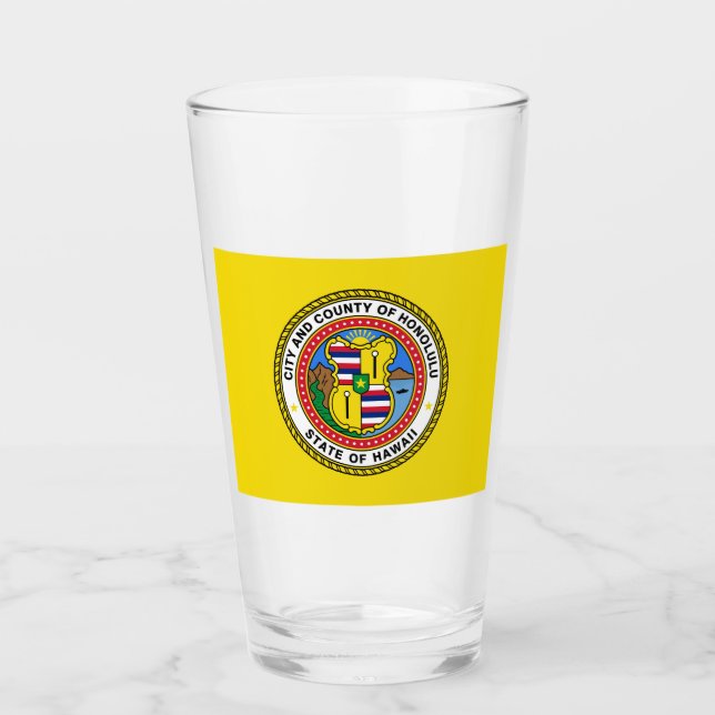 Copo De Pint Bandeira de Honolulu (Havaí) (Frente)