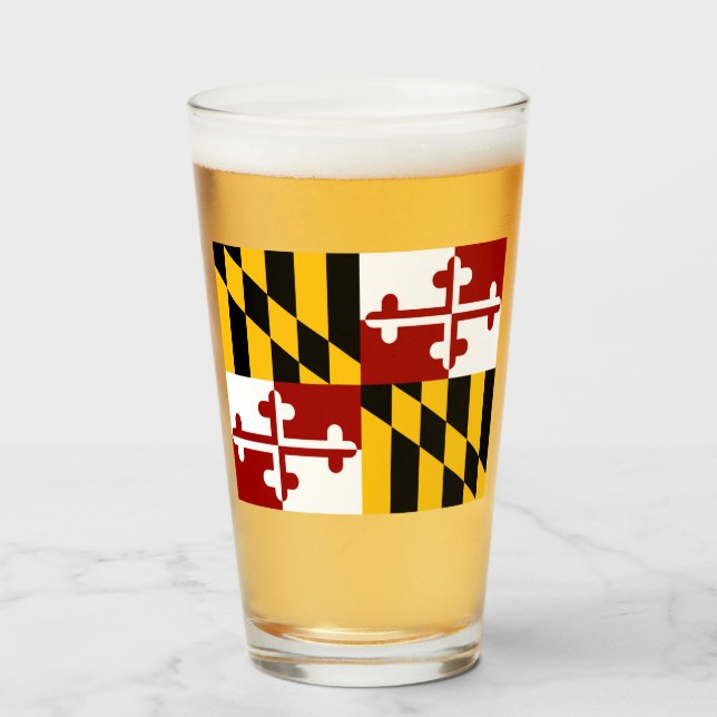 Copo De Pint bandeira de Maryland  (Frente (Preenchido))