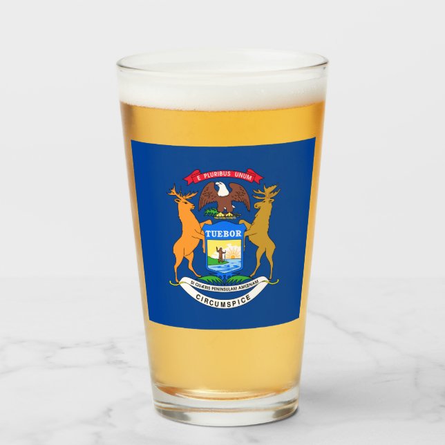 Copo De Pint bandeira de Michigan (Frente (Preenchido))