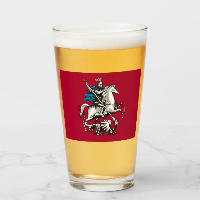 Copo De Pint Bandeira de Moscou (capital russa) (Frente (Preenchido))