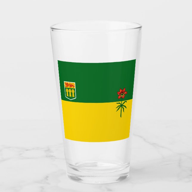 Copo De Pint Bandeira de Saskatchewan (Frente)