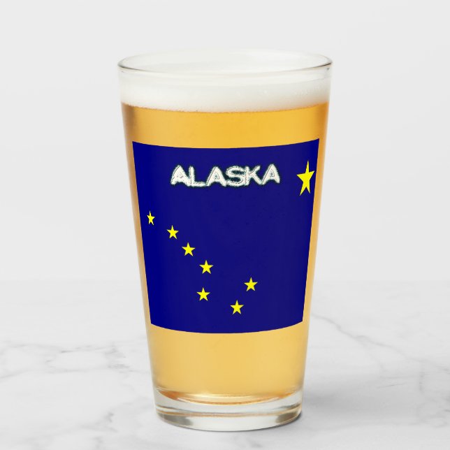 Copo De Pint bandeira do Alasca      (Frente (Preenchido))