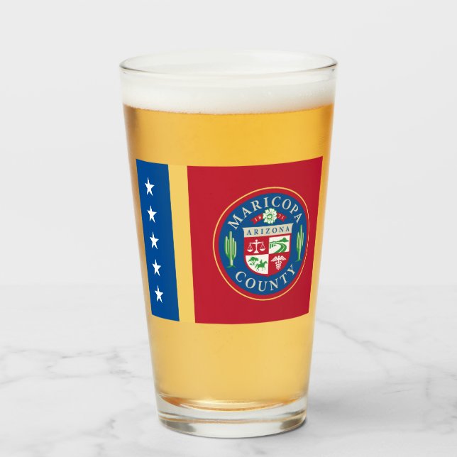 Copo De Pint Bandeira do Condado de Maricopa (Arizona) (Frente (Preenchido))