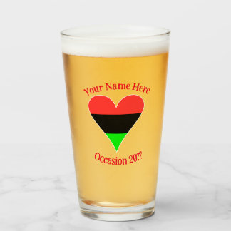 Copo De Pint Bandeira do Coração da Diáspora Africana com Texto