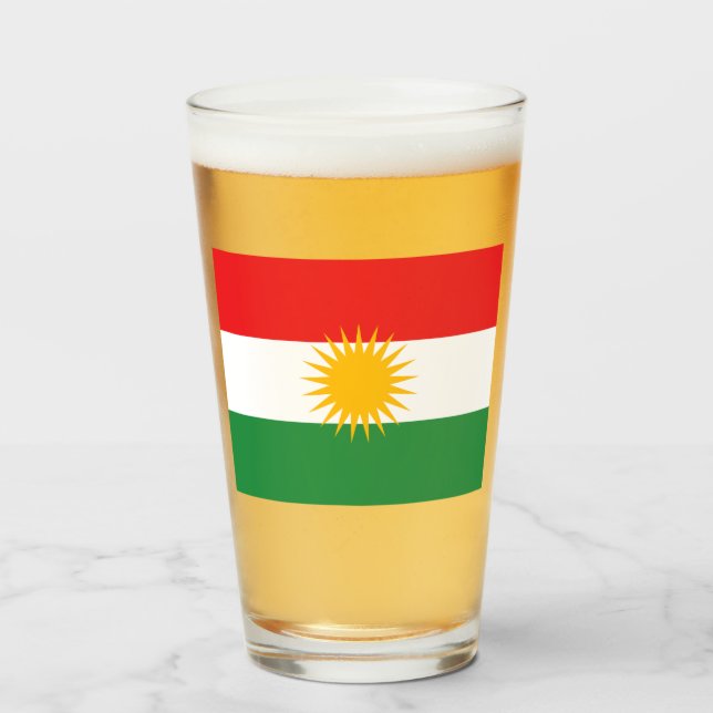 Copo De Pint Bandeira do Curdistão (Frente (Preenchido))