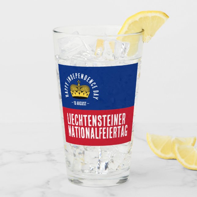 Copo De Pint Bandeira do Dia Nacional do Liechtenstein (Gelo traseiro)