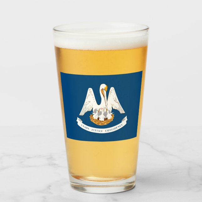 Copo De Pint Bandeira do Estado da Louisiana (Frente (Preenchido))