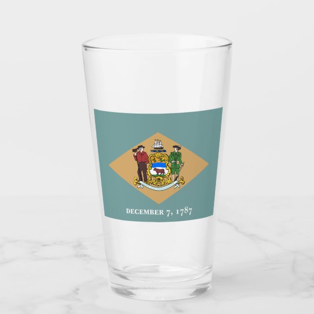 Copo De Pint Bandeira do Estado de Delaware (DE, EUA) (Frente)