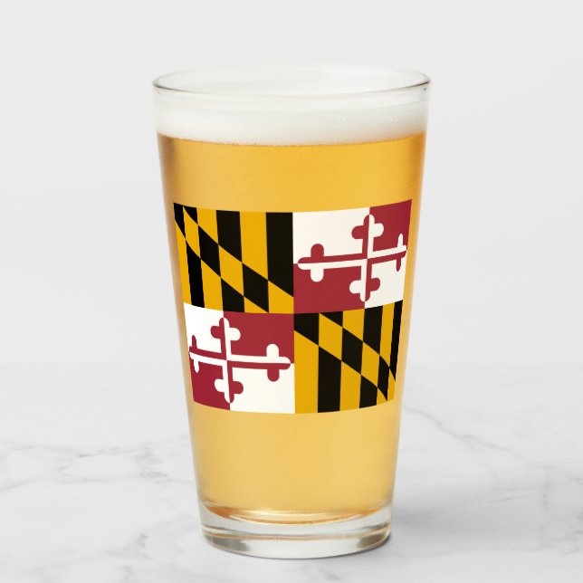 Copo De Pint Bandeira do Estado de Maryland (Frente (Preenchido))
