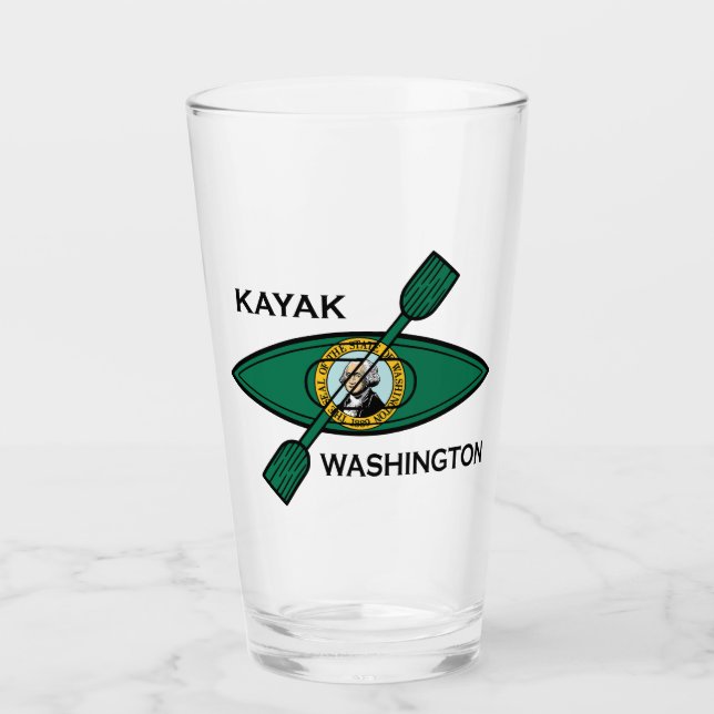 Copo De Pint Bandeira do Estado de Washington Kayak (Frente)