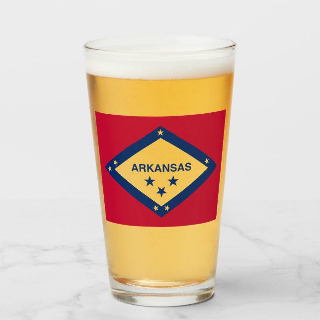 Copo De Pint Bandeira do Estado do Arkansas (Frente (Preenchido))
