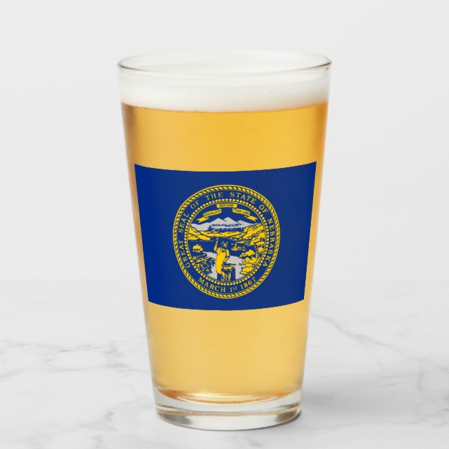 Copo De Pint Bandeira do Estado do Nebraska (Frente (Preenchido))