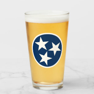 Copo De Pint Bandeira do Estado do Tennessee Azul Estrelas Bran
