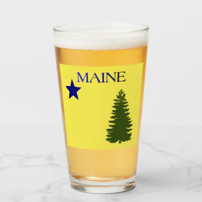Copo De Pint Bandeira do Maine(1901)  (Frente (Preenchido))