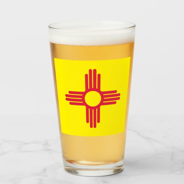 Copo De Pint Bandeira do Novo México (Frente (Preenchido))