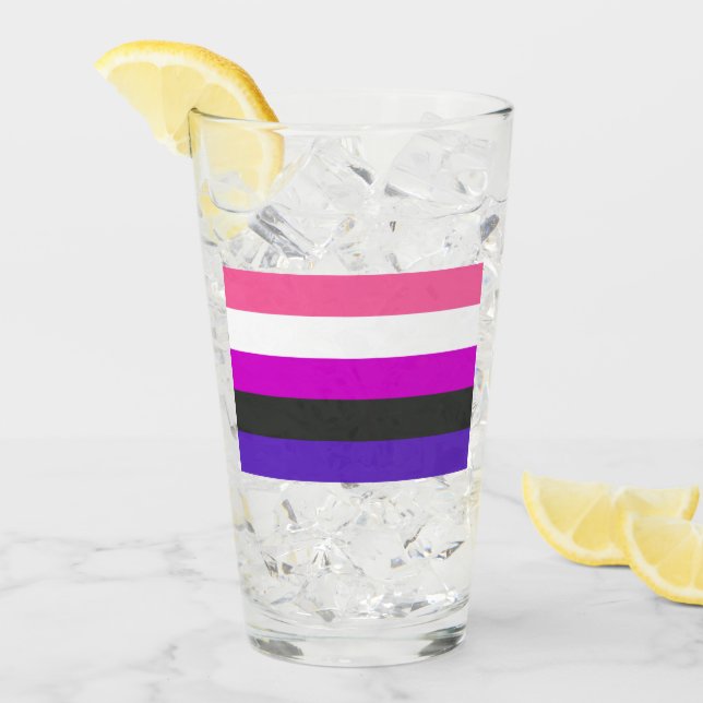 Copo De Pint Bandeira do Orgulho Genderfluid (Gelo frontal)