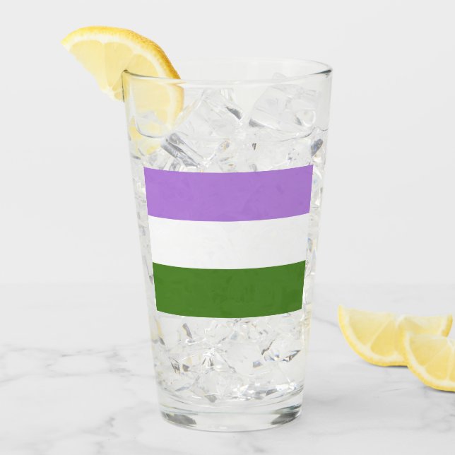 Copo De Pint Bandeira do Orgulho Genderqueer (Gelo frontal)