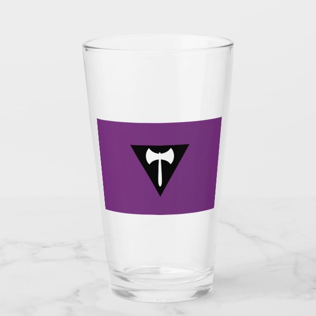 Copo De Pint Bandeira do Orgulho Lésbico Labrys (Frente)