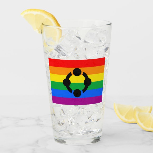Copo De Pint Bandeira do Orgulho Niche Arco-íris (Gelo frontal)