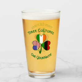 Copo De Pint Bandeira do Shamrock Irlandês Africano-Americano P