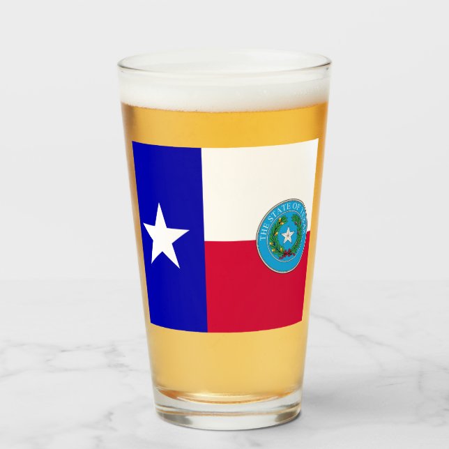 Copo De Pint Bandeira do Texas - Selo (Frente (Preenchido))