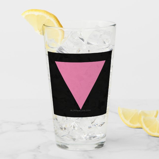 Copo De Pint bandeira do triângulo rosa SlipperyJoe's símbolo r (Gelo frontal)