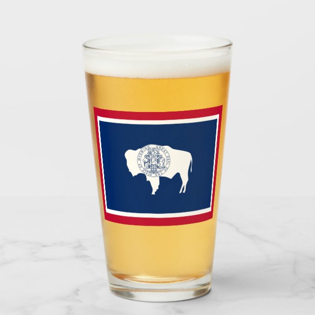 Copo De Pint Bandeira do Wyoming (Frente (Preenchido))