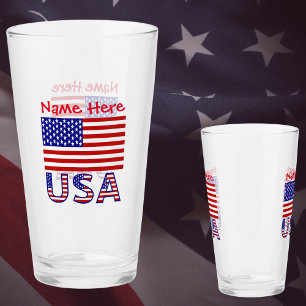 Copo De Pint Bandeira dos EUA Estados Unidos América Vermelho P