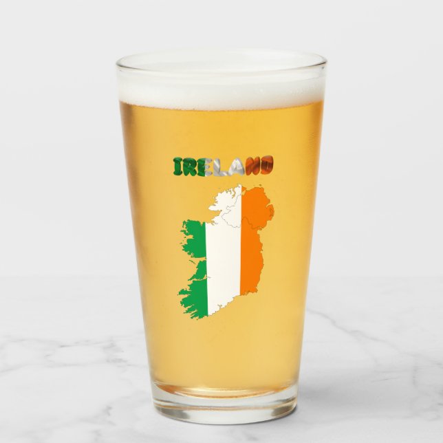 Copo De Pint bandeira irlandesa (Frente (Preenchido))