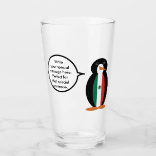 Copo De Pint Bandeira Mexicana Sra. Pinguim Bebendo