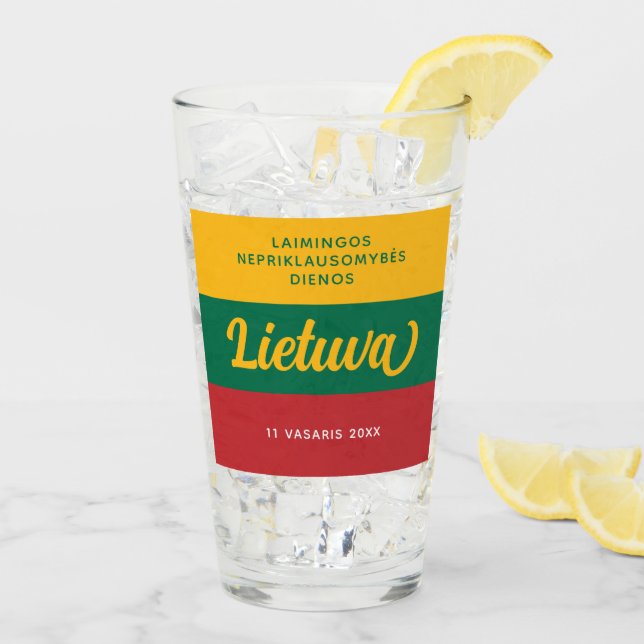 Copo De Pint Bandeira Nacional do Dia da Independência da Lituâ (Gelo traseiro)