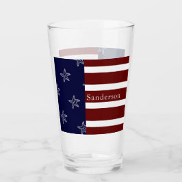 Copo De Pint Bandeira Náutica Americana Red White Blue Starfish