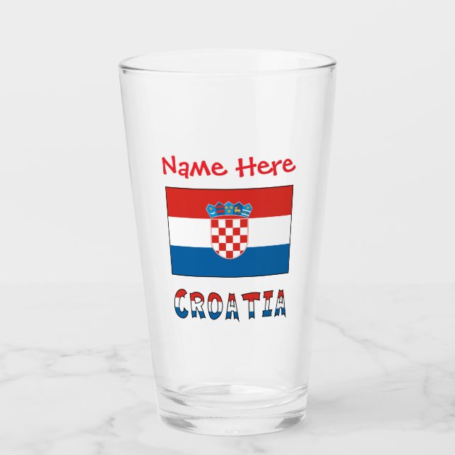 Copo De Pint Bandeira Personalizada da Croácia  (Frente)
