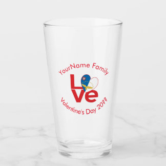 Copo De Pint Bandeira Vermelha Azoriana Personalizada de AMOR