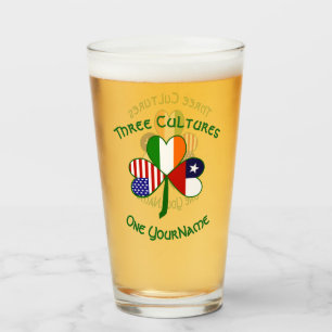 Copo De Pint Bandeiras Irlandesas Americanas Chilenas Trevo Per