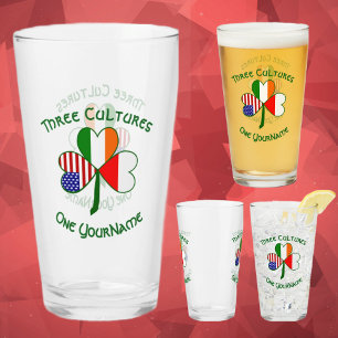 Copo De Pint Bandeiras personalizadas da Polônia, Irlanda e Amé