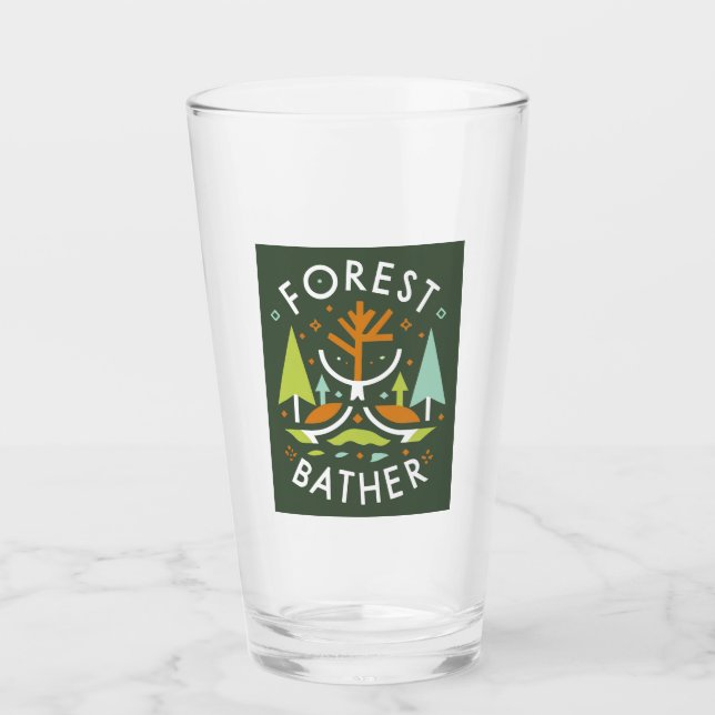 Copo De Pint Banhista da Floresta Cubista (Frente)