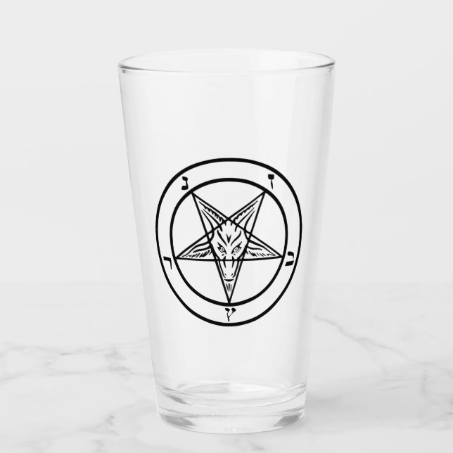 Copo De Pint Baphomet Pentagram Satanic Pint Glass (Frente)