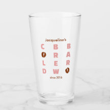 Bar de Cold Brew Coral e Marrom Texto em Negrito
