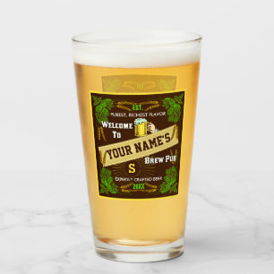 Copo De Pint Bar personalizado da cevada dos saltos do nome