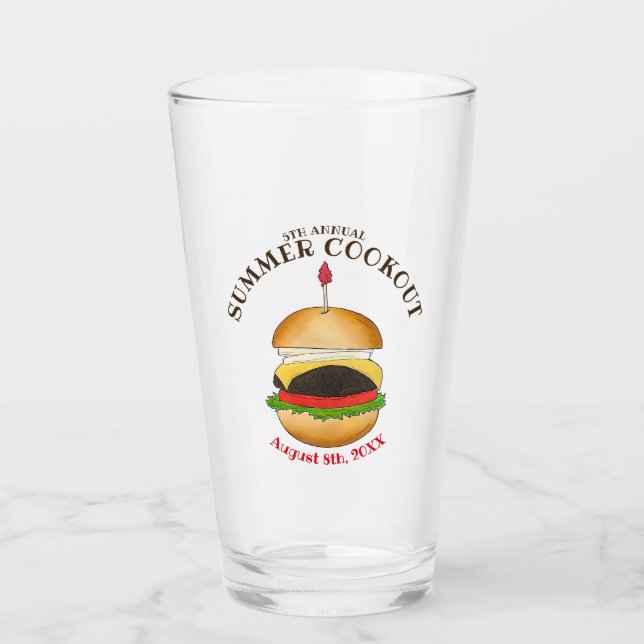 Copo De Pint Barbecue Picnic Barbecue Cheeseburger Hamburger CH (Frente)