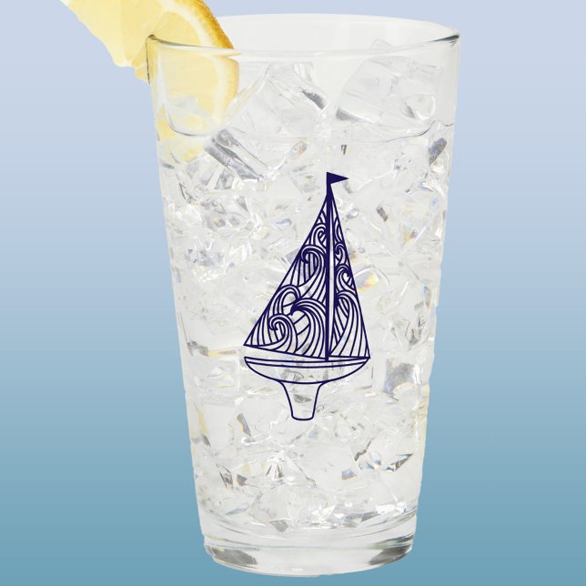 Copo De Pint Barco à vela (Sailing boat yacht glass tumbler)