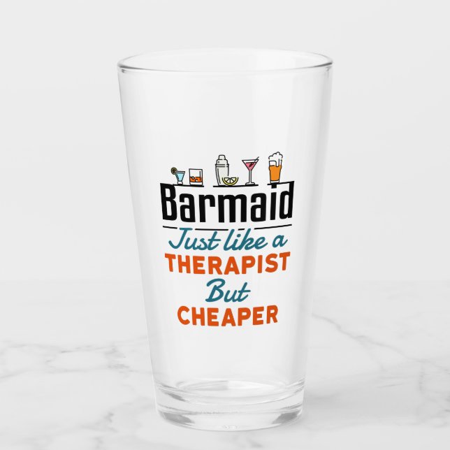 Copo De Pint Barmaid Como Terapista, Mas Mais Barata (Frente)