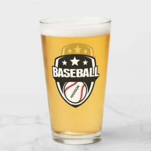 Copo De Pint Baseball de cores e nome personalizado