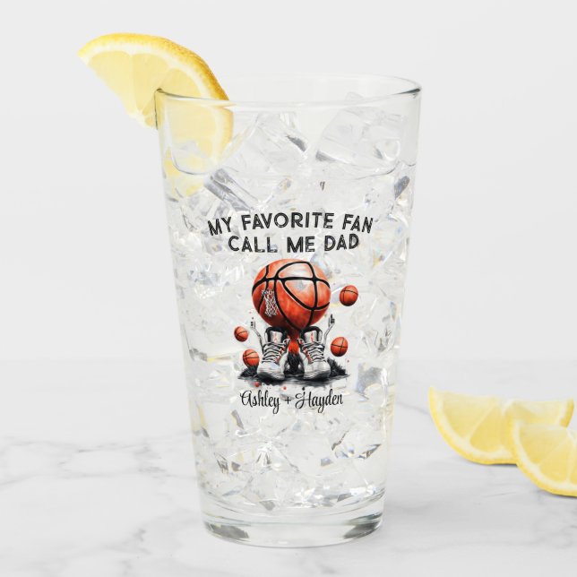 Copo De Pint Basquete personalizado com dia de os pais de nome  (Gelo frontal)