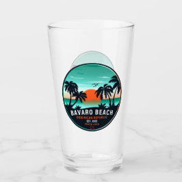 Copo De Pint Bavaro Beach Dominicana Retro Sunset Souvenir 60 a