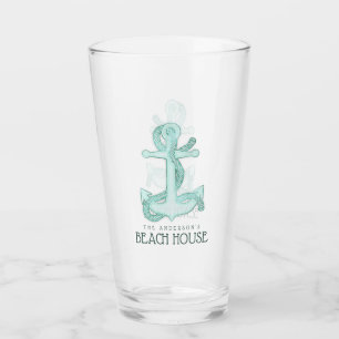 Copo De Pint Beach House Anchor & Rope Aqua Blue ID623