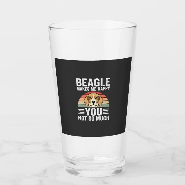 Copo De Pint Beagle Me Faz Feliz Amante de Cachorro (Frente)
