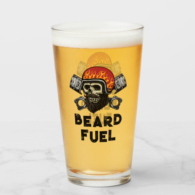 Copo De Pint BEARD FUEL Engraçado Presente de Piada masculino (Frente (Preenchido))